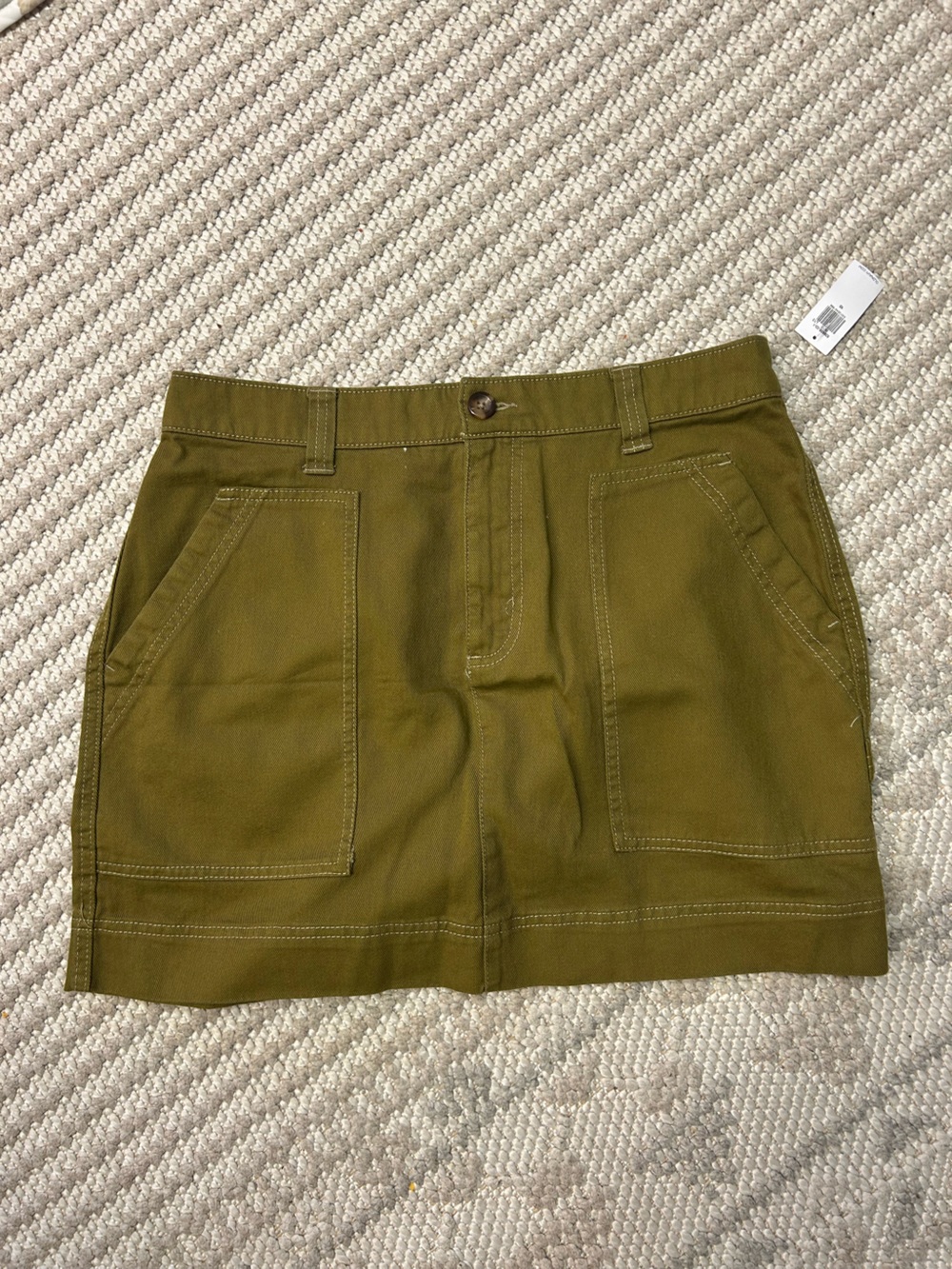 Old Navy Olive Green Mini Skirt with Front Patch Pockets
